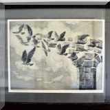 A02. &rdquo;Bridge of Thoughts&rdquo; signed limited edition print by Curt Frankenstein. 23/50 Frame measures 23&rdquo;h x 18&rdquo;w 